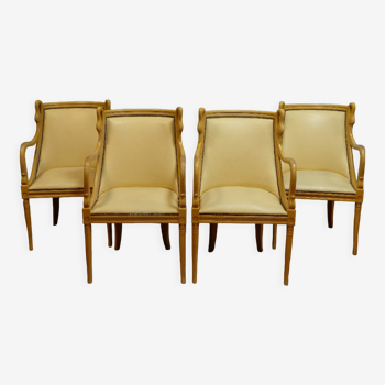 Set of four Empire style armchairs