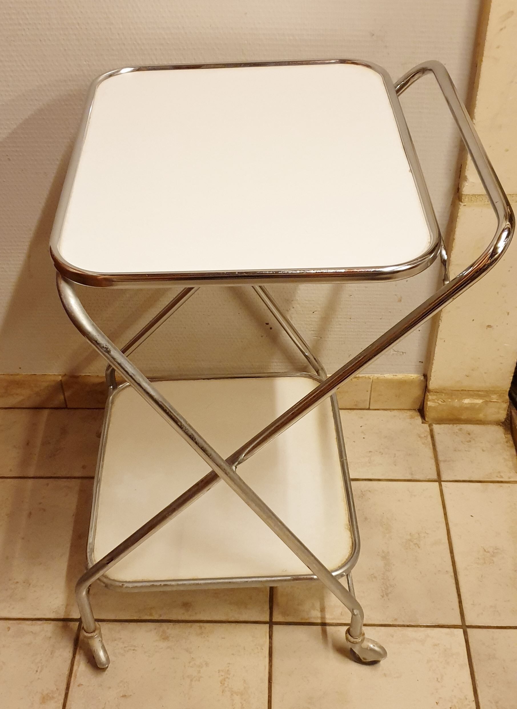 Desserte roulante pliante seventies