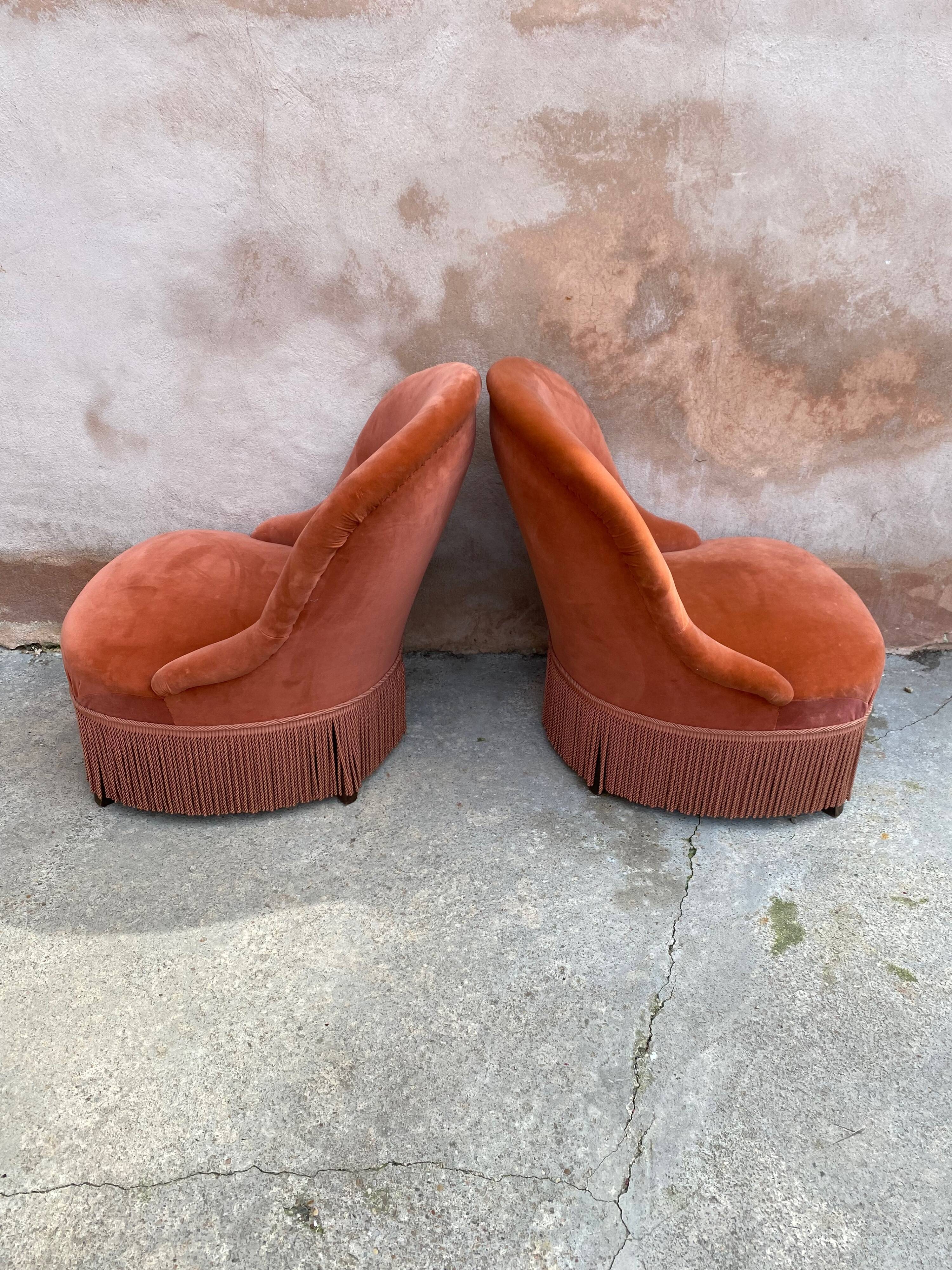PAIR OF TOAD ARMCHAIRS