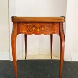 Game table Louis XV style, Napoleon III period (bronze fall and bronze belt, marqueteri