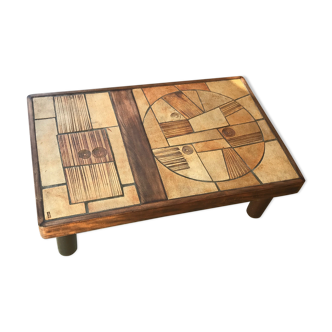 Raymonde Leduc vintage cubist coffee table, 50s