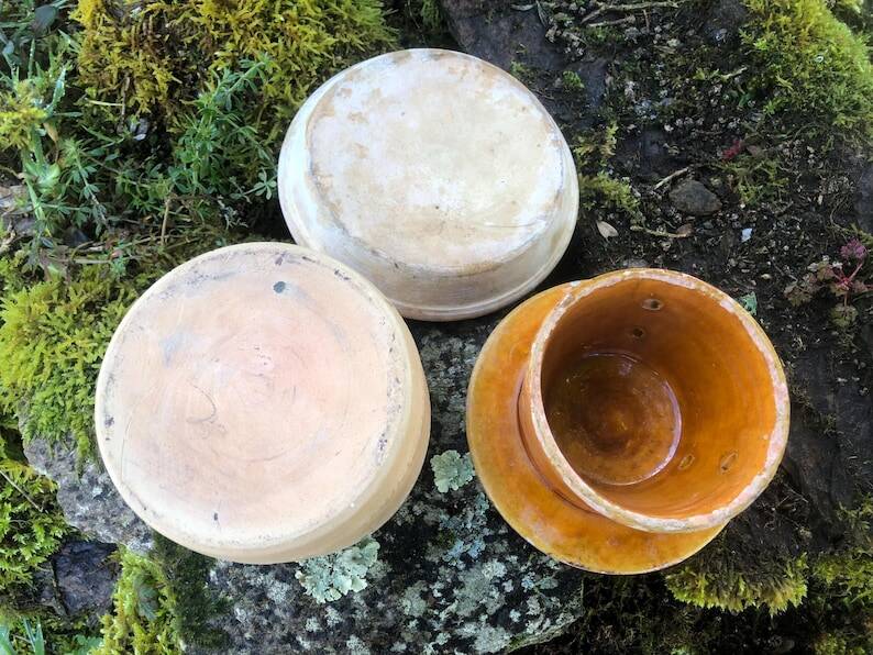 Vintage Biot Terracotta Butter Cooler: French Farmhouse Glazed Ceramic