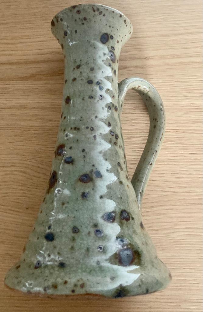Speckled stoneware candle holder