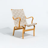 Bruno Mathsson Eva Armchairs in Beech & Linen, Mid Century Swedish Design 1960’s