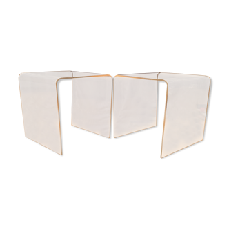 A pair of Lucite side tables, 1970s