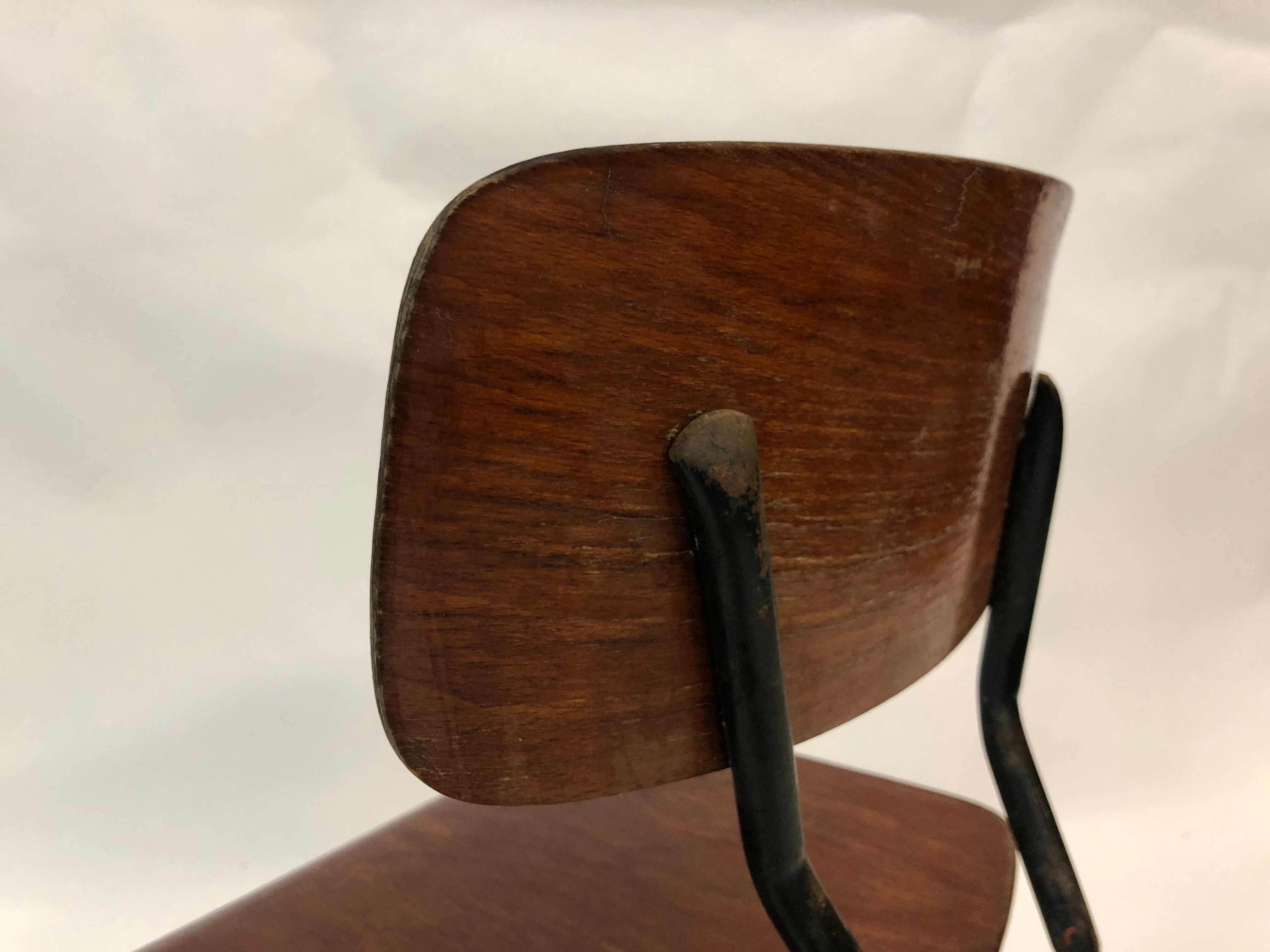 Vintage industrial children's chair, school chair, Dutch design