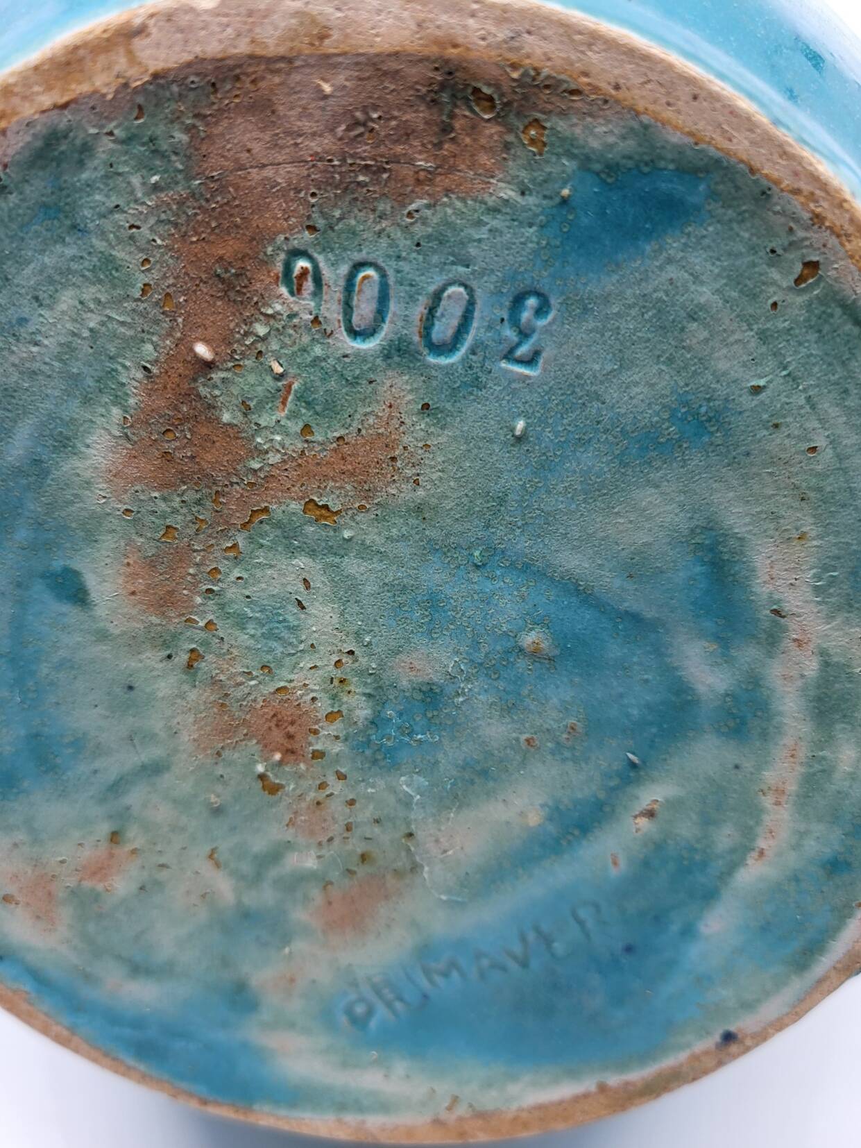 Primavera Vase for Spring in French Art Deco blue ceramic
