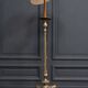 Lampadaire en bronze doré Napoléon III pieds griffes décor de feuillage