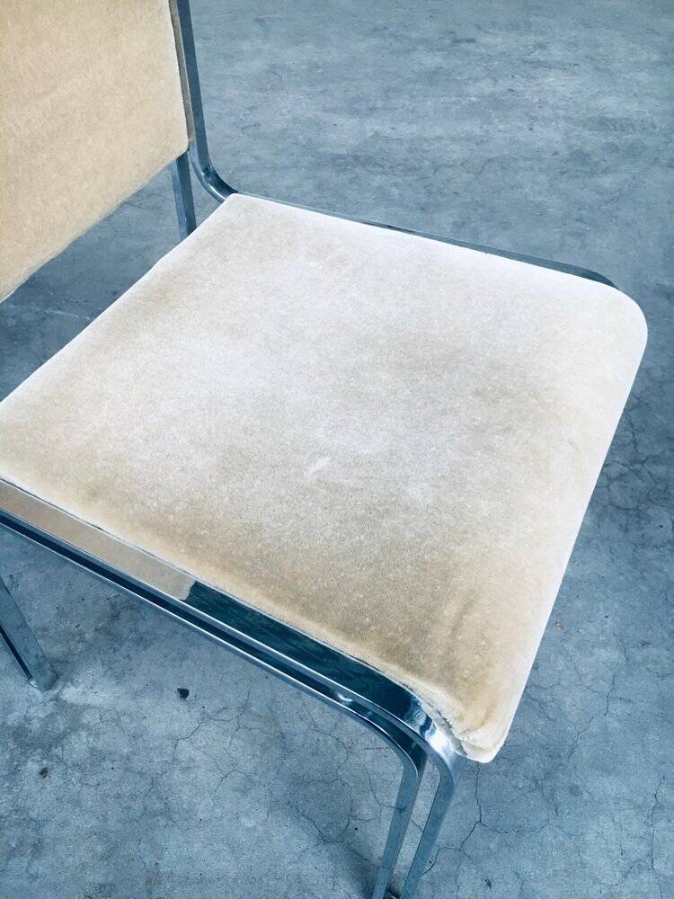 Italian Hollywood Regency Style Modernist Dining Chairs, 1970s, Set of 6