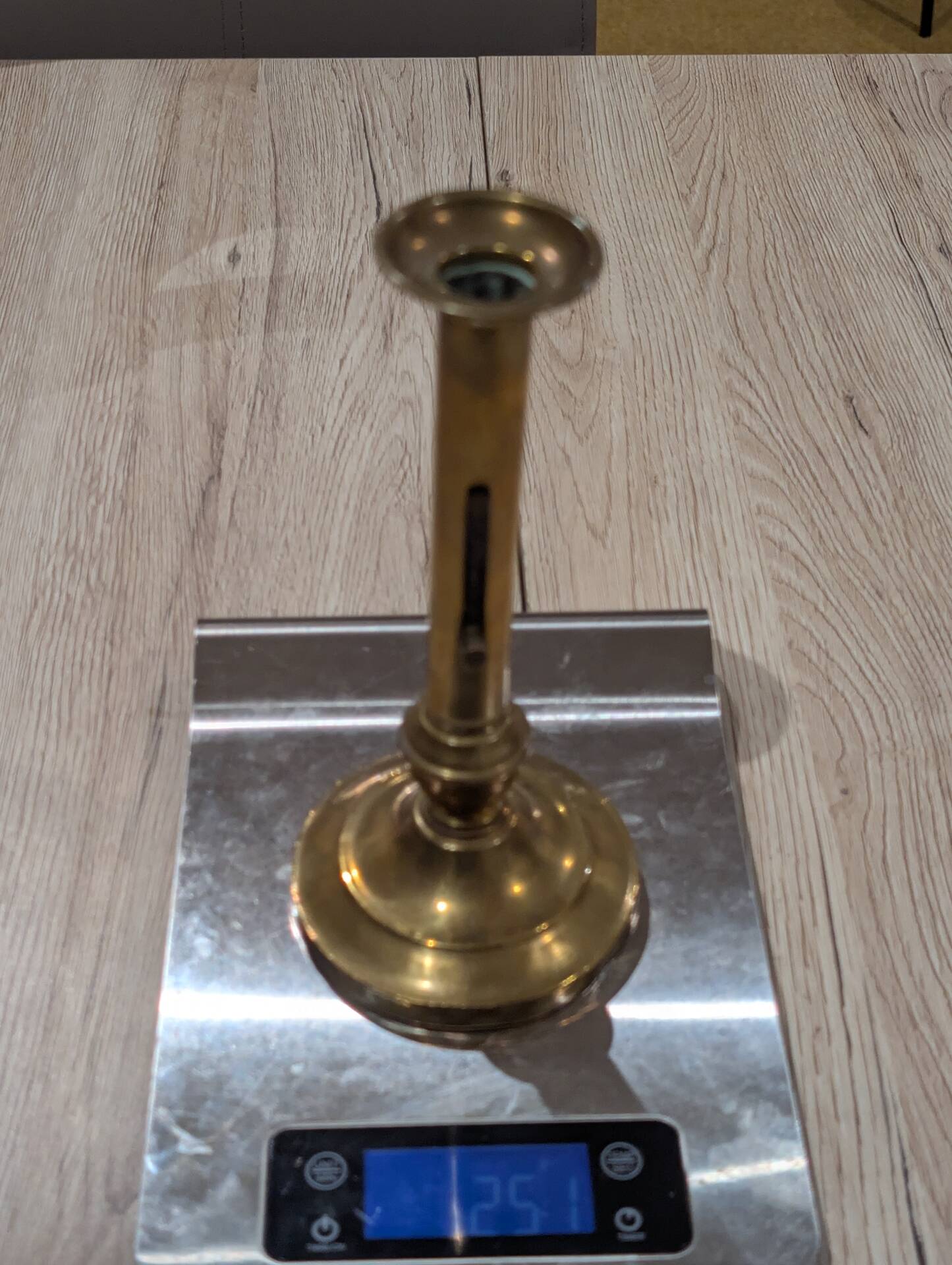 Antique Candle Holder Brass Push Candle 19th Century Vintage Chandelier