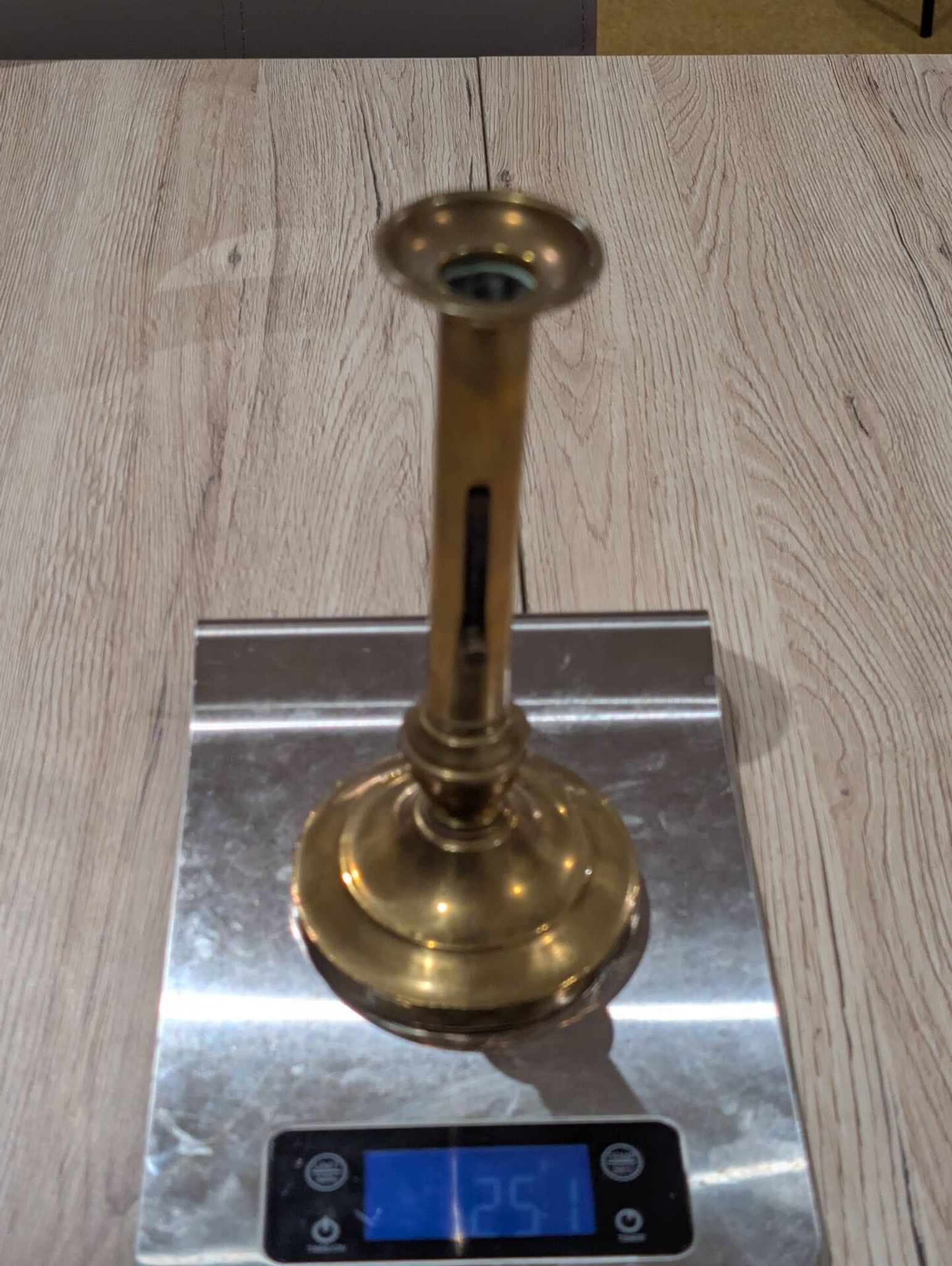 Antique Candle Holder Brass Push Candle 19th Century Vintage Chandelier