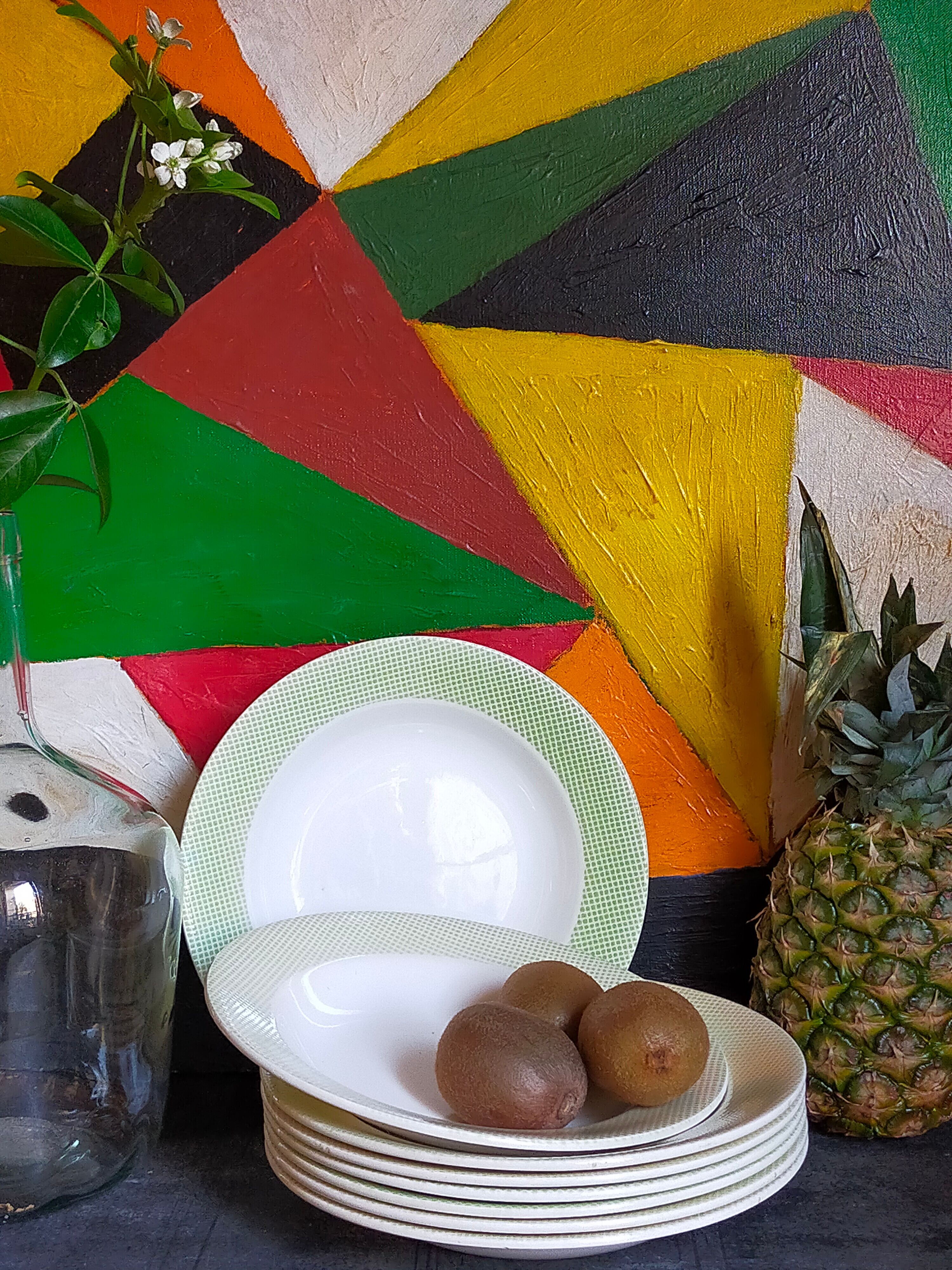 Eight earthenware plates from salins 50s