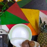 Eight earthenware plates from salins 50s