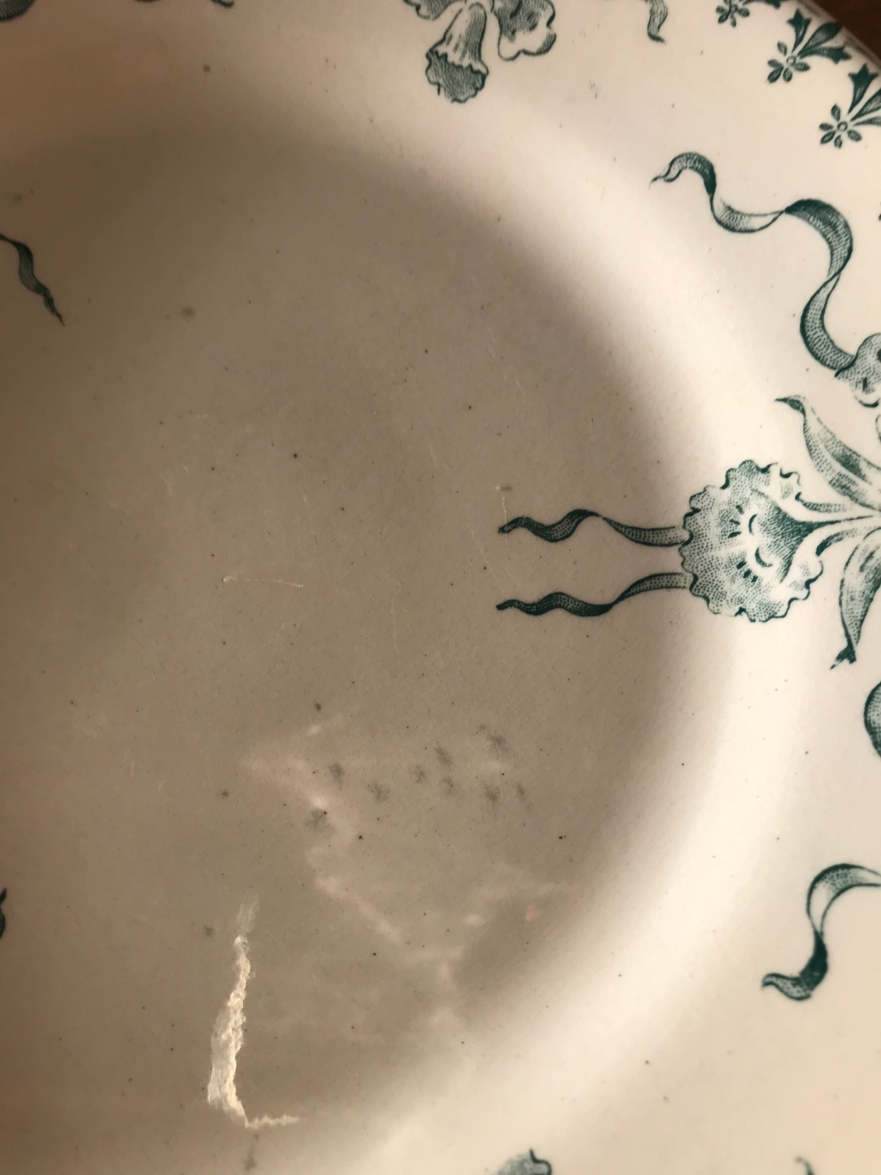 Antique opaque porcelain plates from gien "venice"