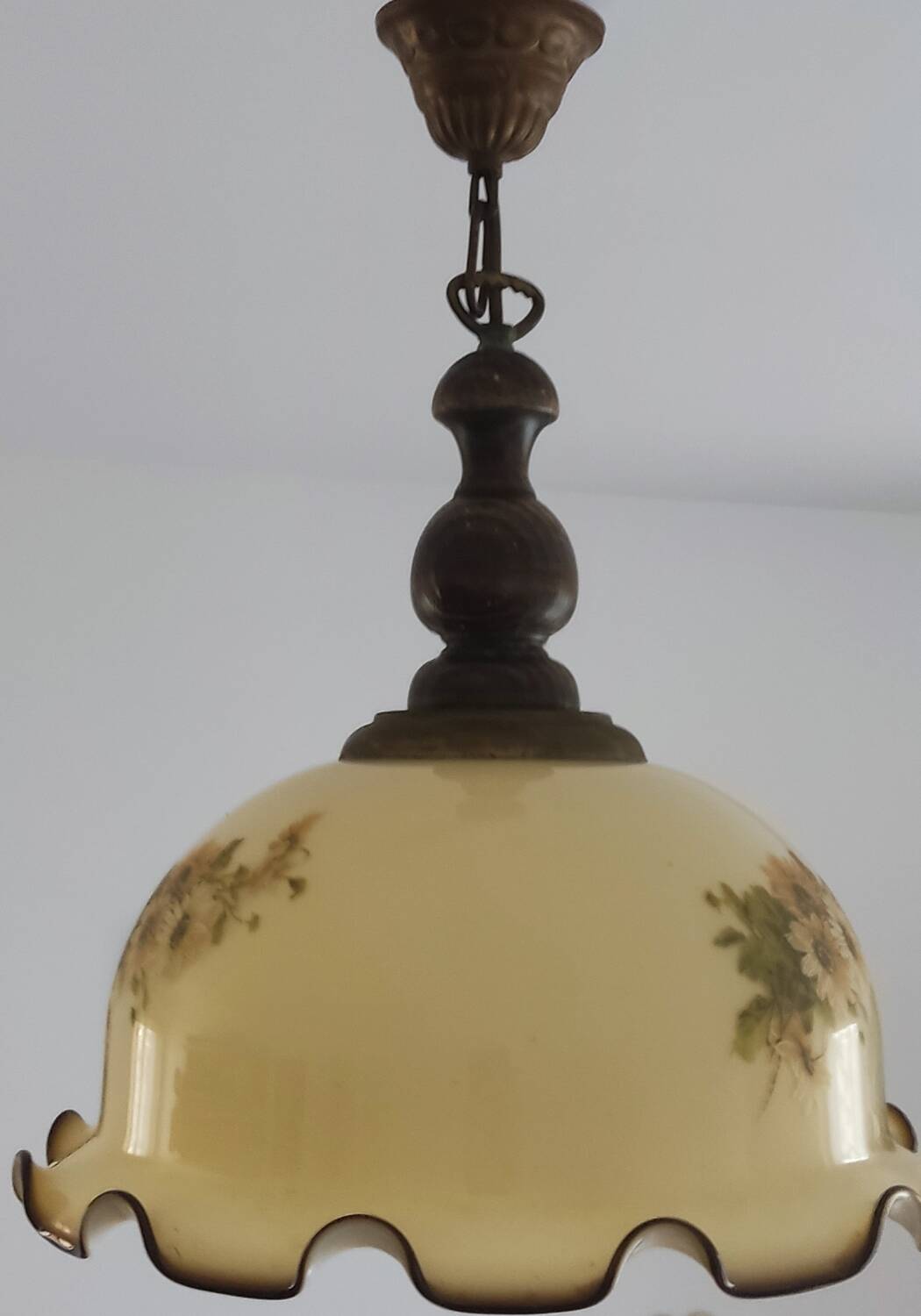 Vintage Scalloped Edge Glass Chandelier