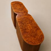 Buffet vintage à portes tambour en loupe de bois
