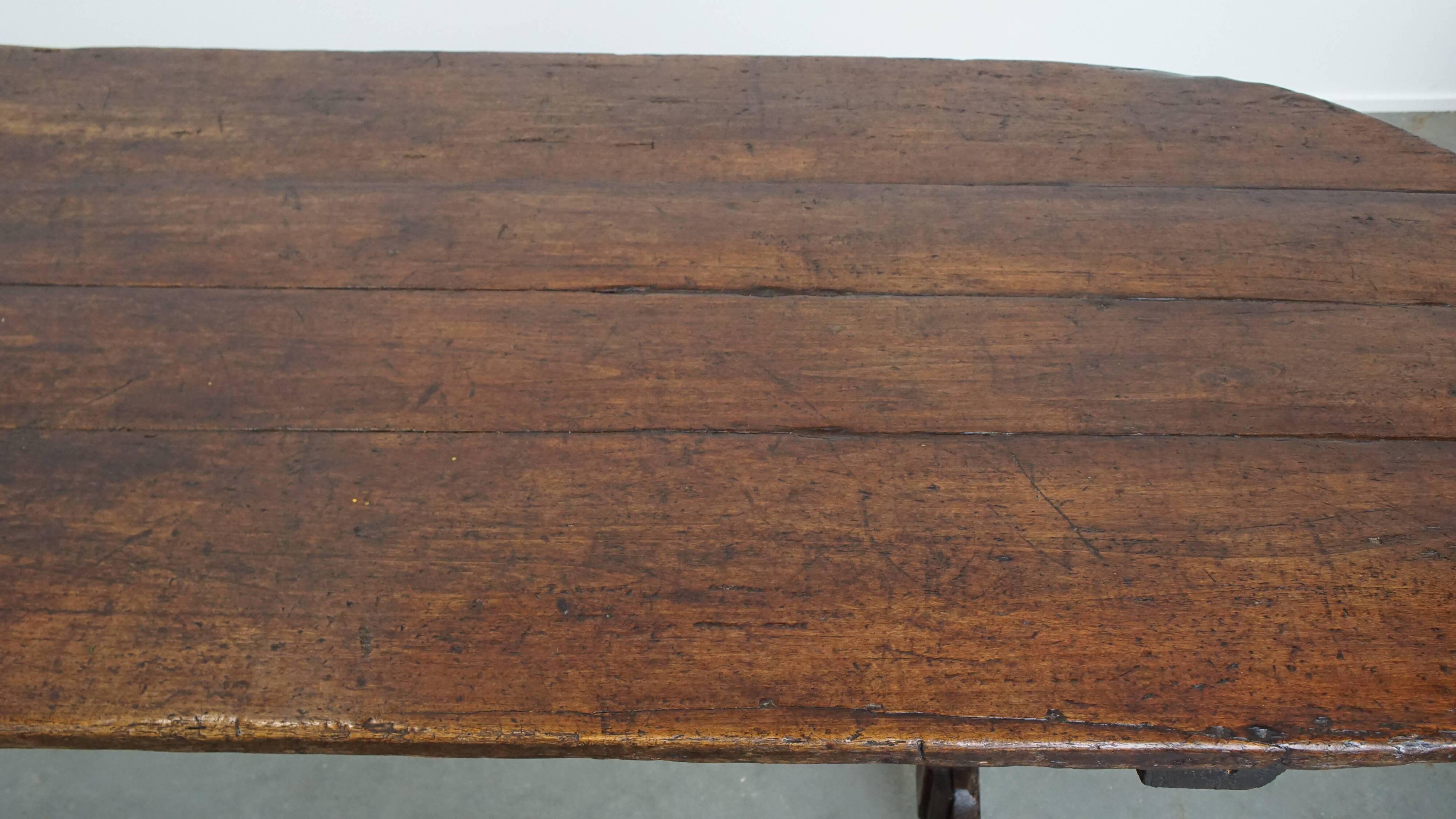 Antique XXL dining table made of poplar wood from the 18th century
