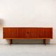 Ejnar Larsen & Aksel Bender sideboard with sliding doors, teak, vintage mid-century Danish design, Næstved Møbelfabrik.