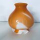 Globe lampshade in orange and white glass, vintage 1970s Space Age.