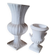 Set of 2 footed vases, 18 cm high and 10 cm high amphora.