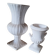 Set of 2 footed vases, 18 cm high and 10 cm high amphora.