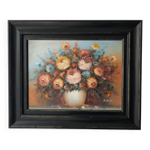 Painting, oil painting, still life, bouquet of flowers, signed "M.Meigne"