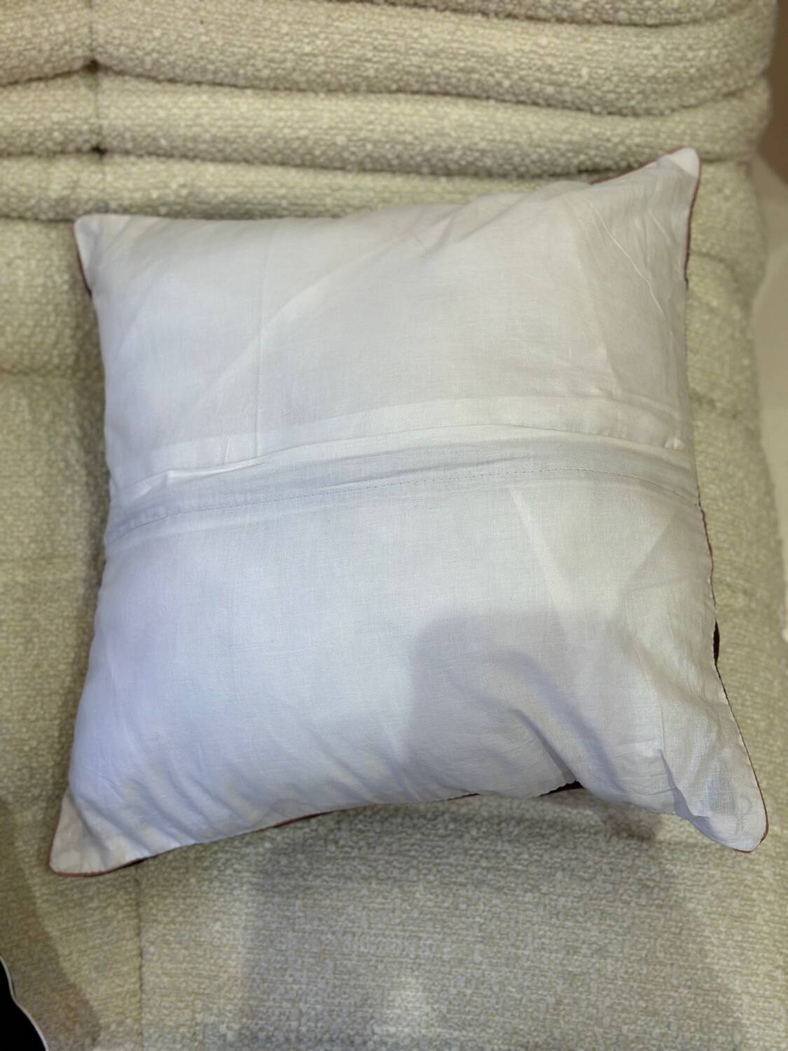 Indian blockprint cushion cover in burgundy cotton