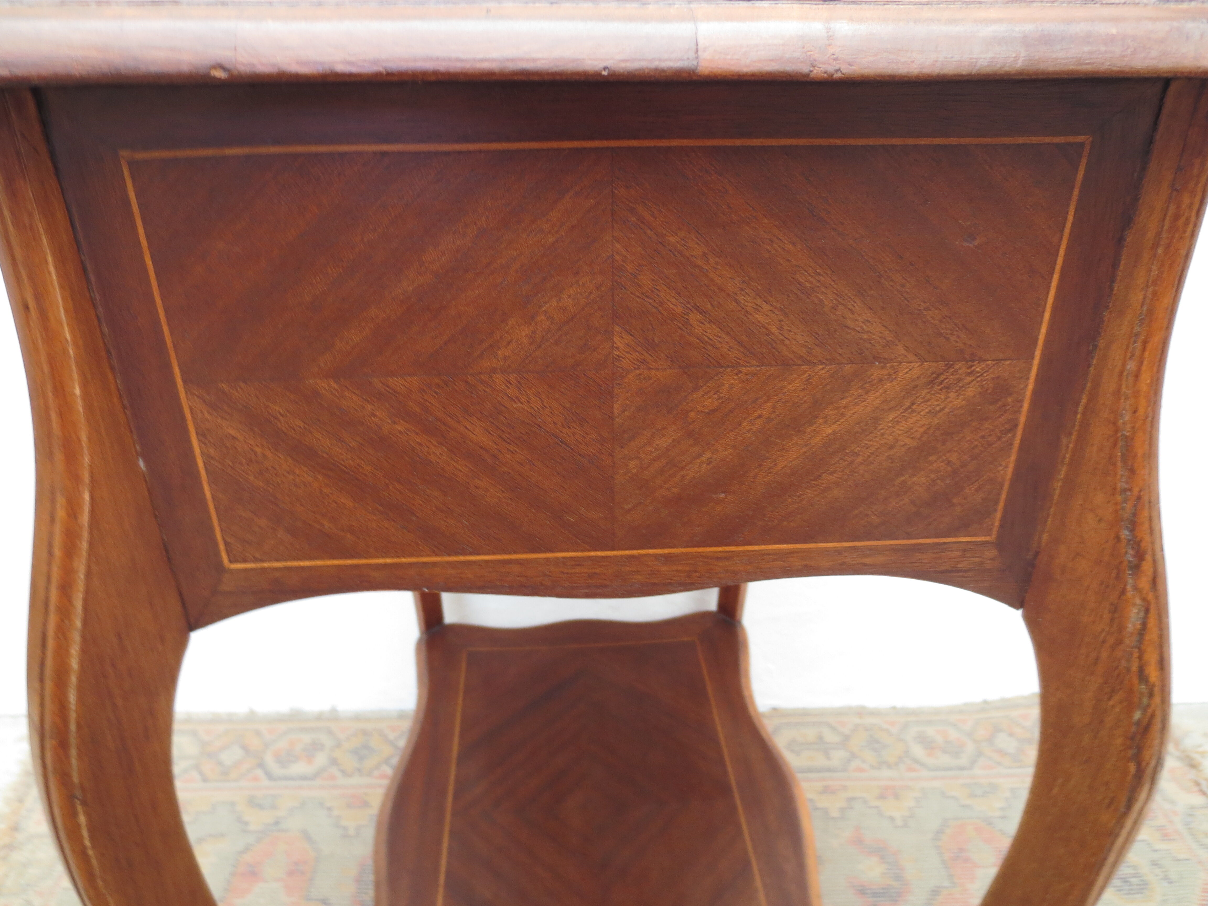 Former walnut marquetry sewing basket