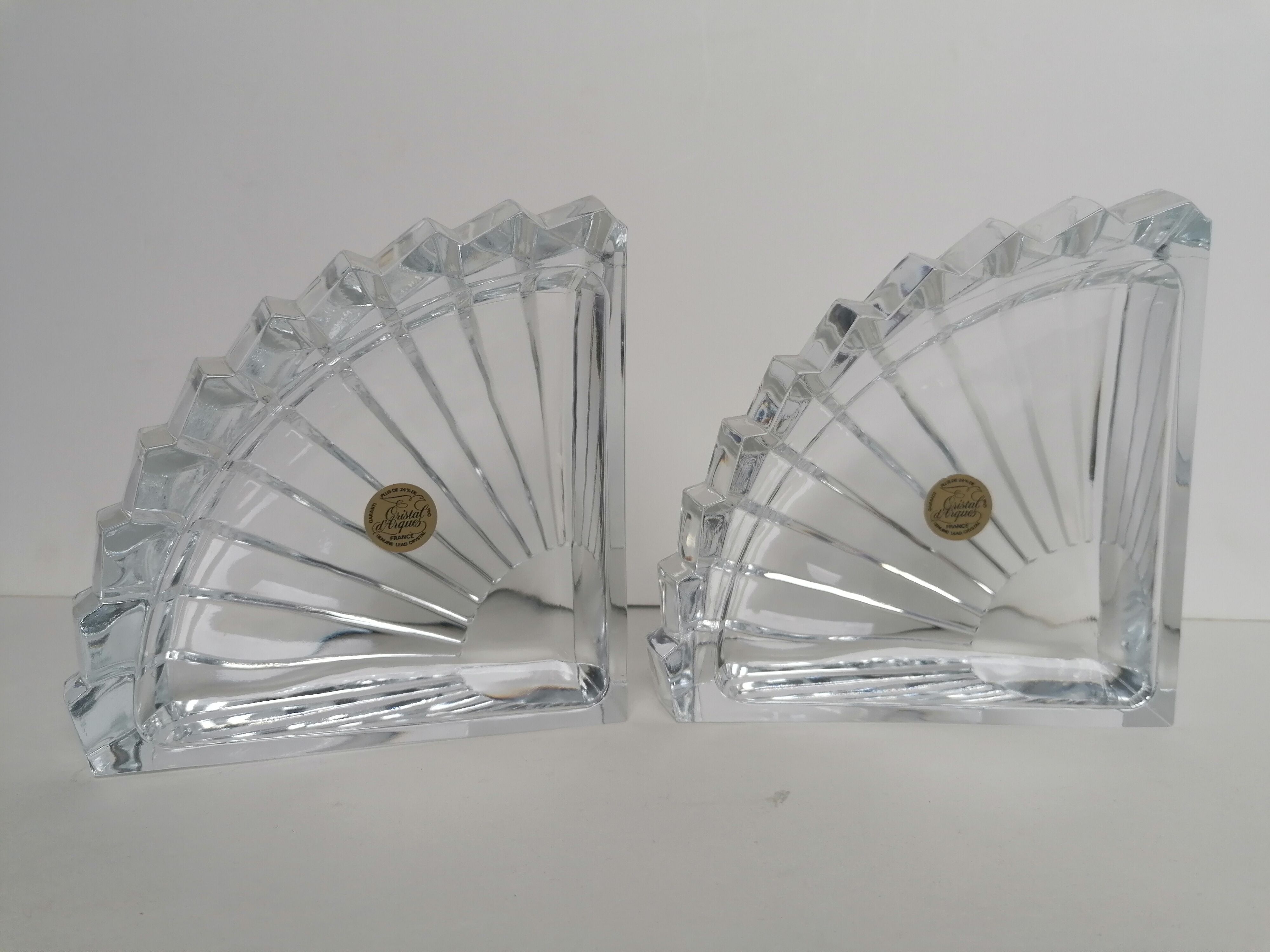 Bookends in crystal art deco style