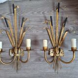 Reed wall lamps Circa 1950