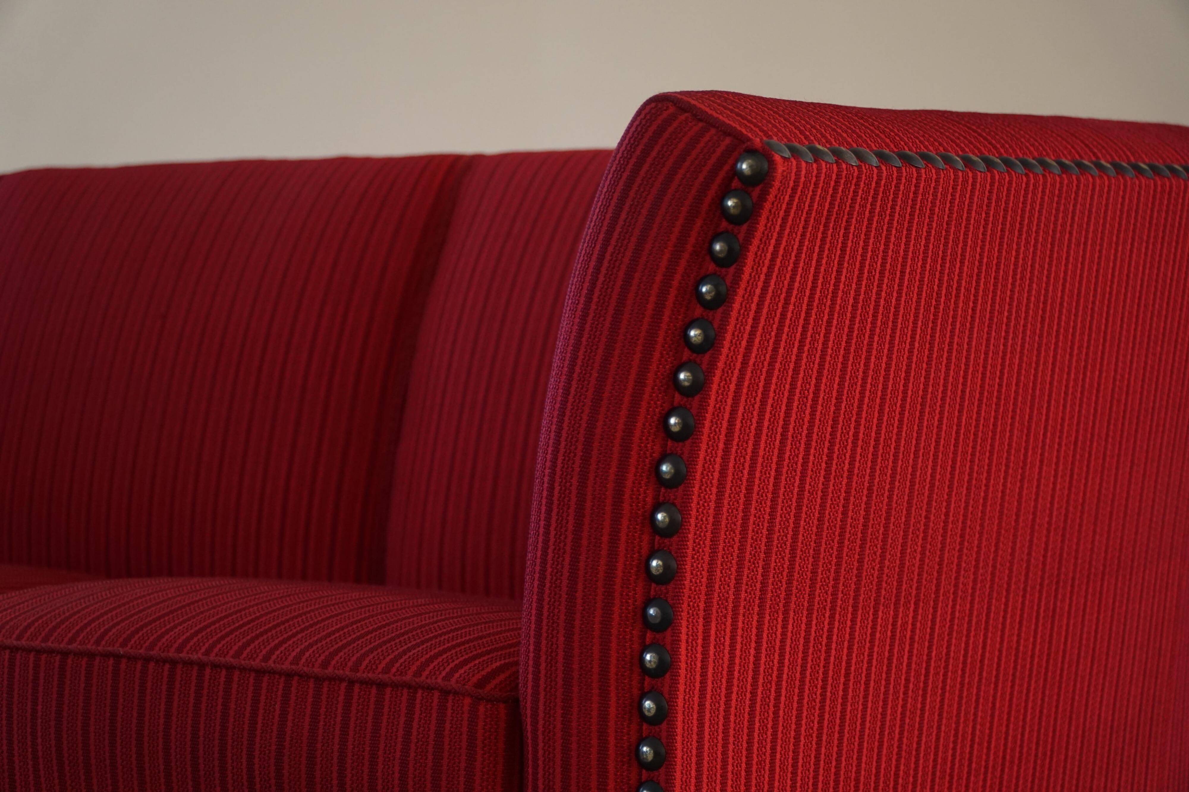 Art Deco three-seater canapé by a Danish cabinetmaker, Flemming Lassen style, 1940s.