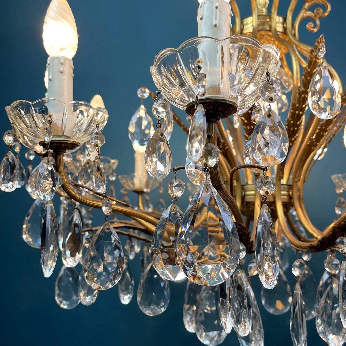 Large crystal chandelier, Italy, 1950s