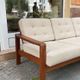 Scandinavian teak and wool sofa, Danish design 60s