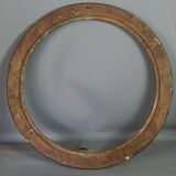 Round frame nineteenth century gilded stucco wood diameter 51 cm foliage 42.8 cm SB