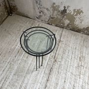 Tables basses gigogne métal et verre années 50