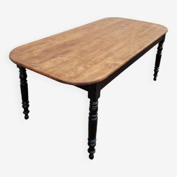 Louis philippe style oval patinated farmhouse bistrot table - 1m90