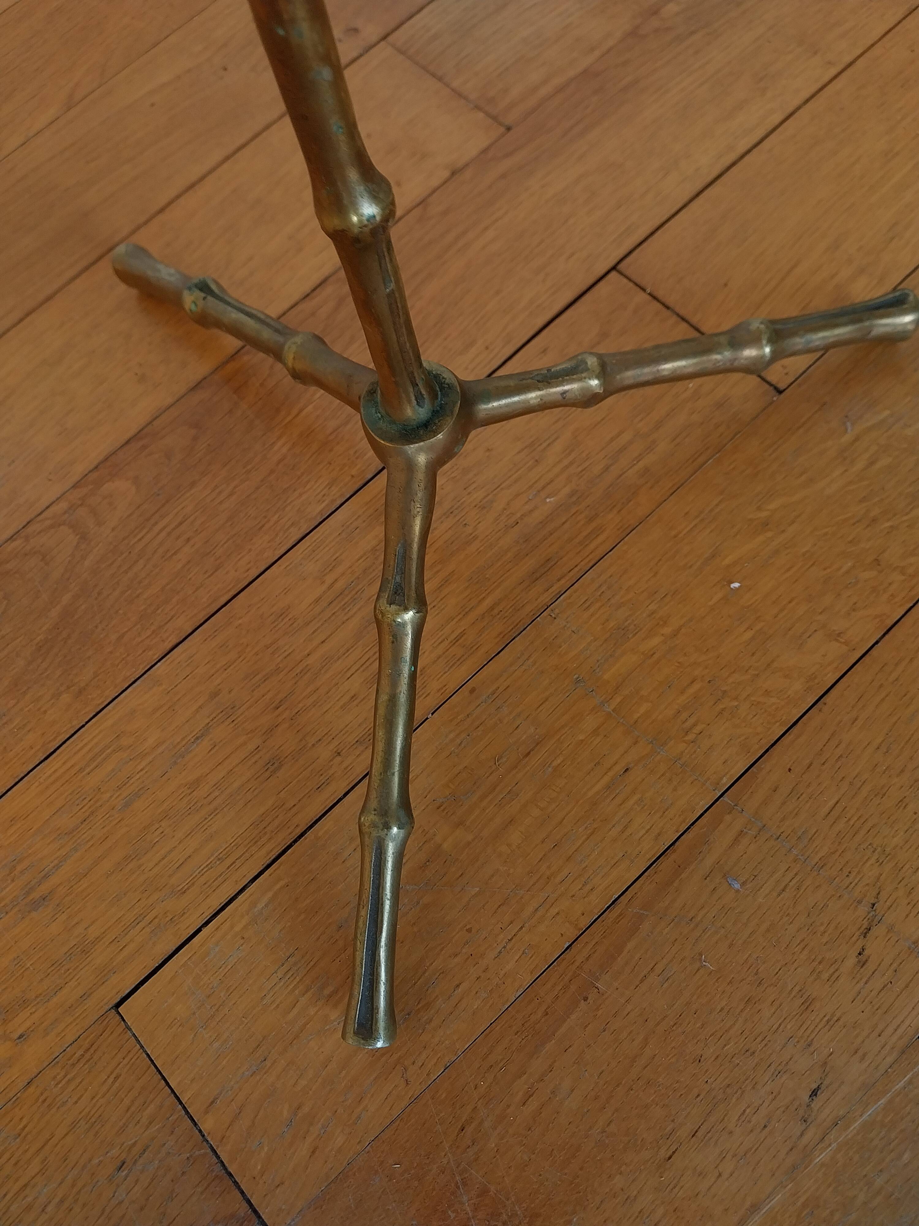 Martini table Maison Baguès bamboo imitation brass side table guéridon