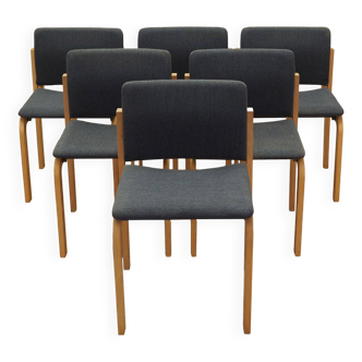 Ensemble de six chaises, design danois, années 1980, fabricant : Fritz Hansen