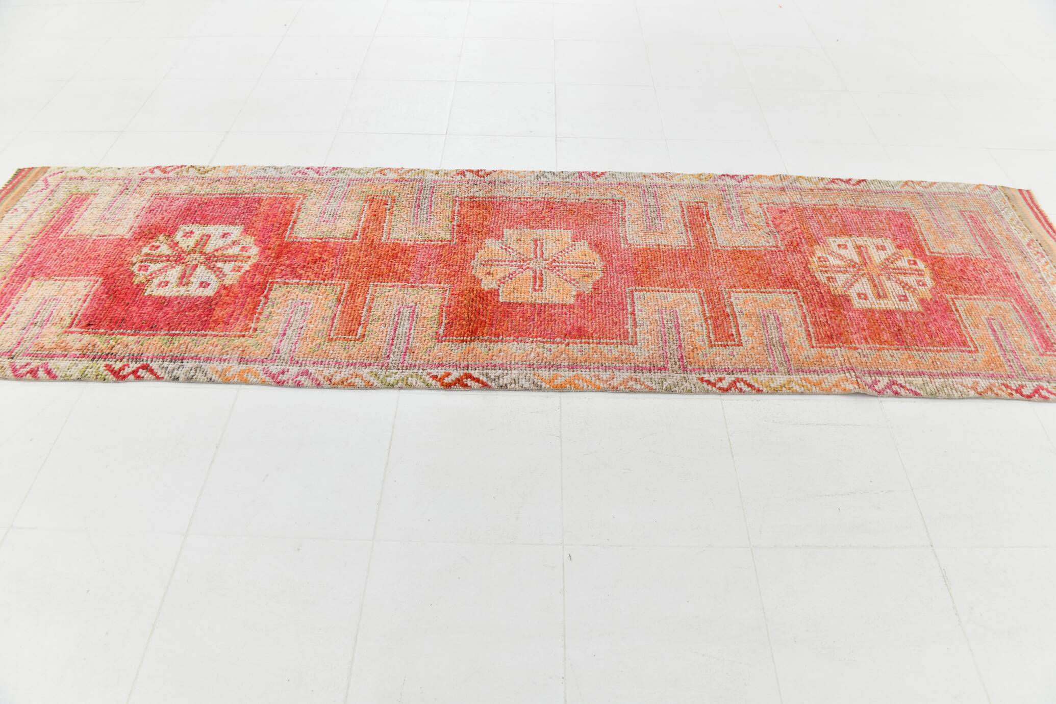Turkish Vintage Runner Rug, 97x353 Cm