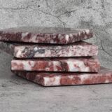 Madeji – Pink Square Natural Marble Coasters- set of 4