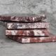 Madeji – Square coasters in natural pink marble – set of 4