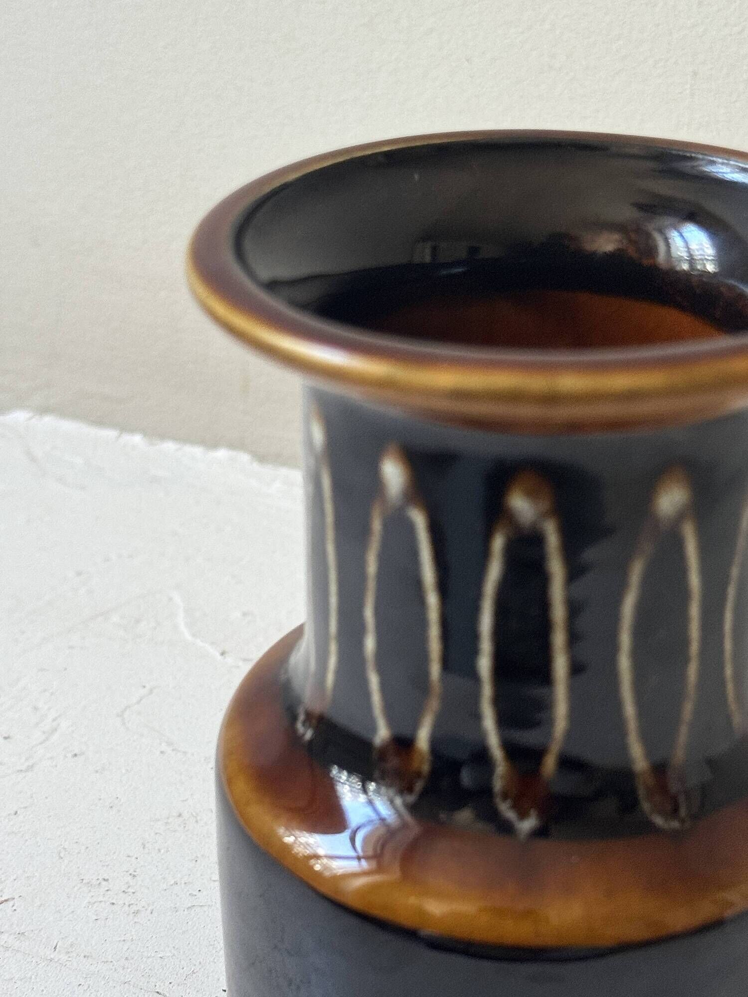 Ceramic vase Boch Freres, famous pottery from the 1970s.