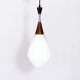 Suspension scandinave teck et verre opalin
