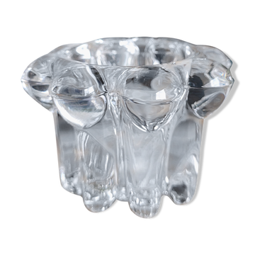 Bougeoir en verre moulé