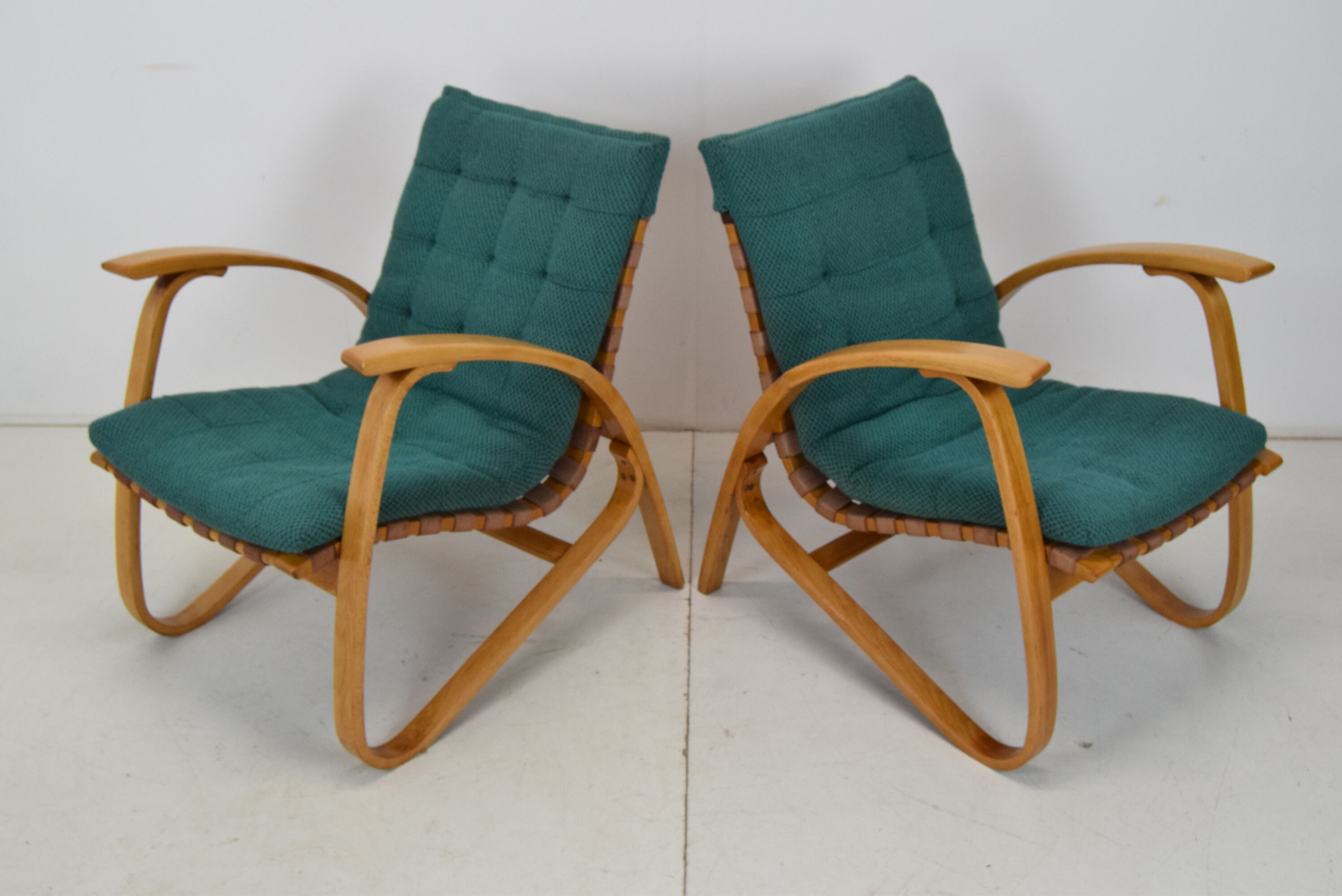 Pair of Bent Beechwood Armchairs,Design Jan Vaněk,1930's.