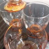 10 art-deco blown white wine glasses 1930