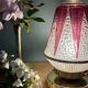 Vintage Art Deco globe table lamp in transparent and purple glass.