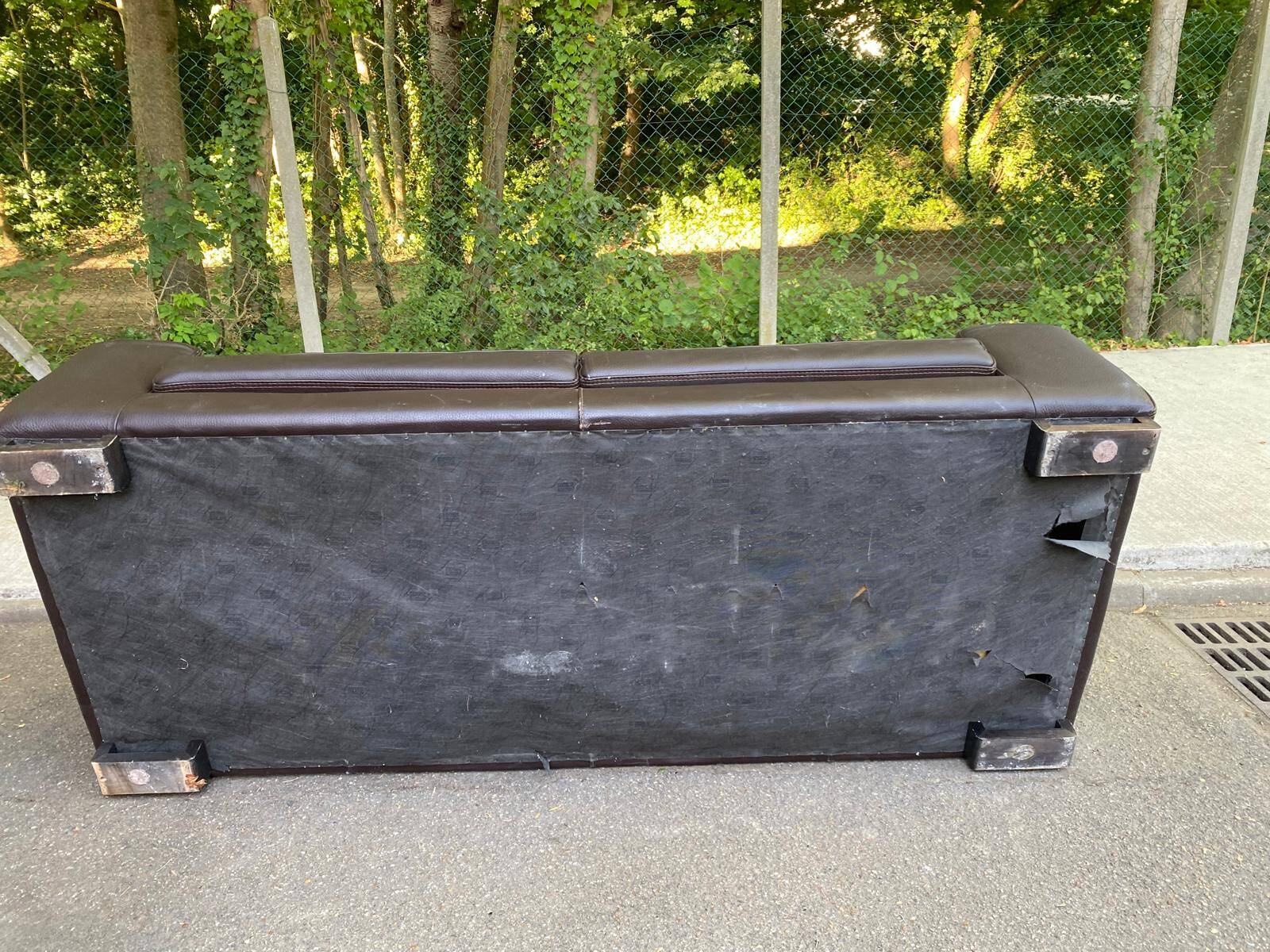 Canapé 3 places de luxe en cuir marron chocolat Roche bobois 235cm