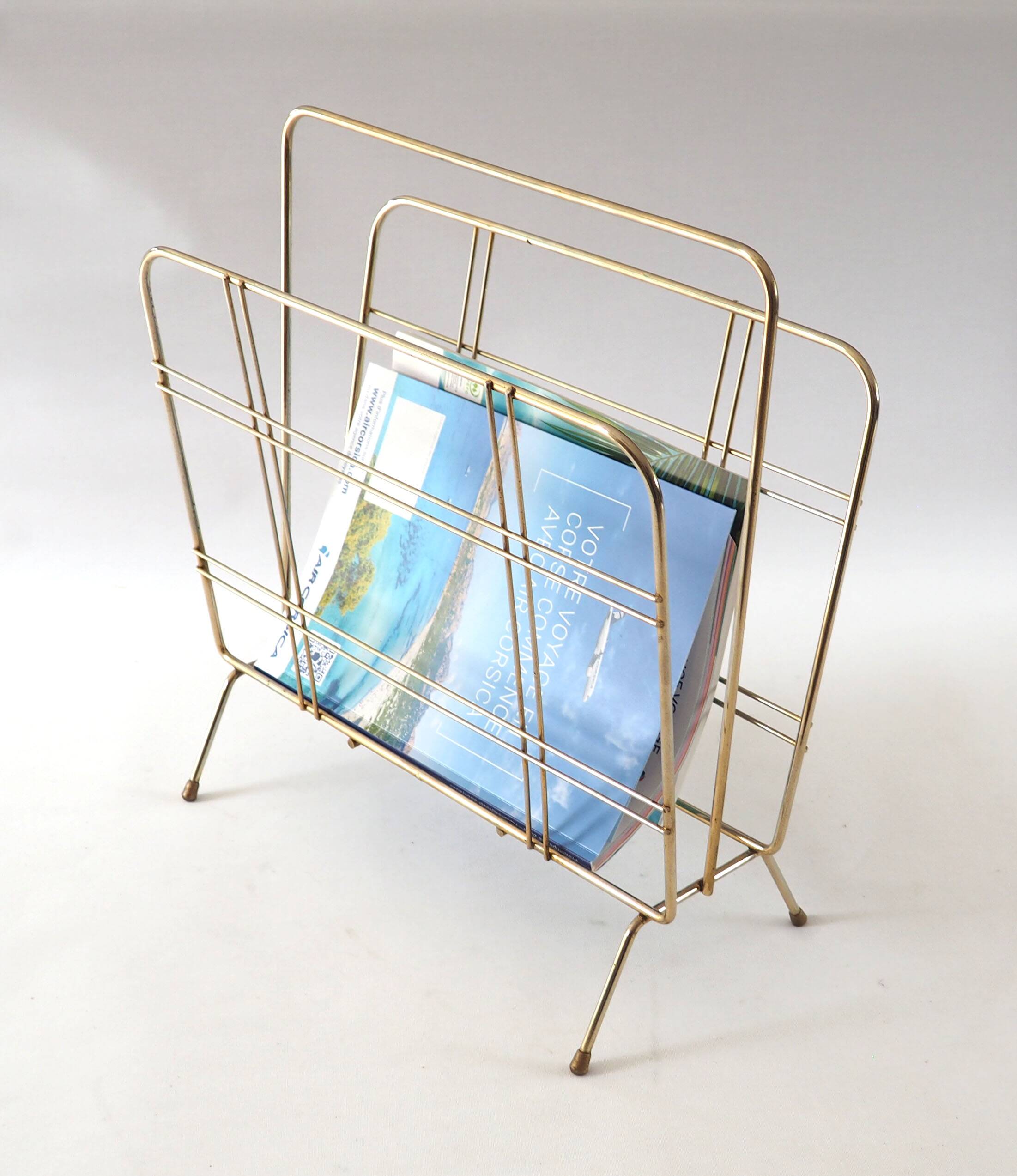 Gold metal magazine rack