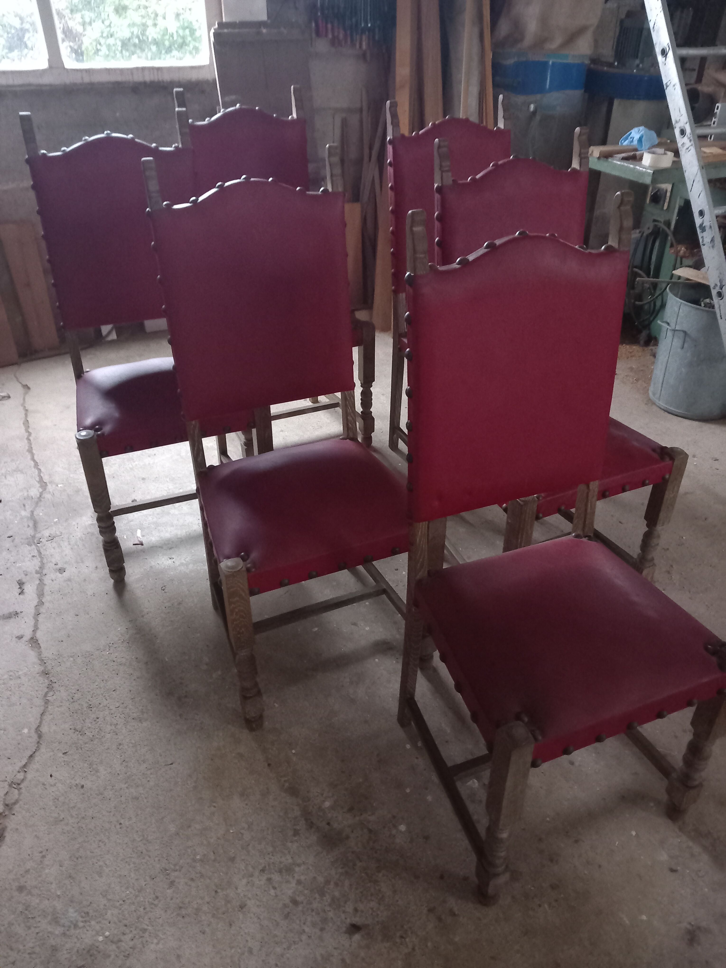 6 vintage oak chairs